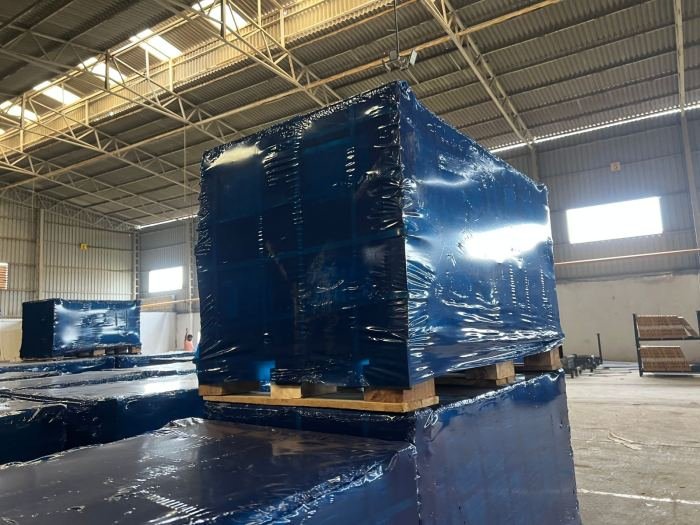 Export pallet ready for container loading